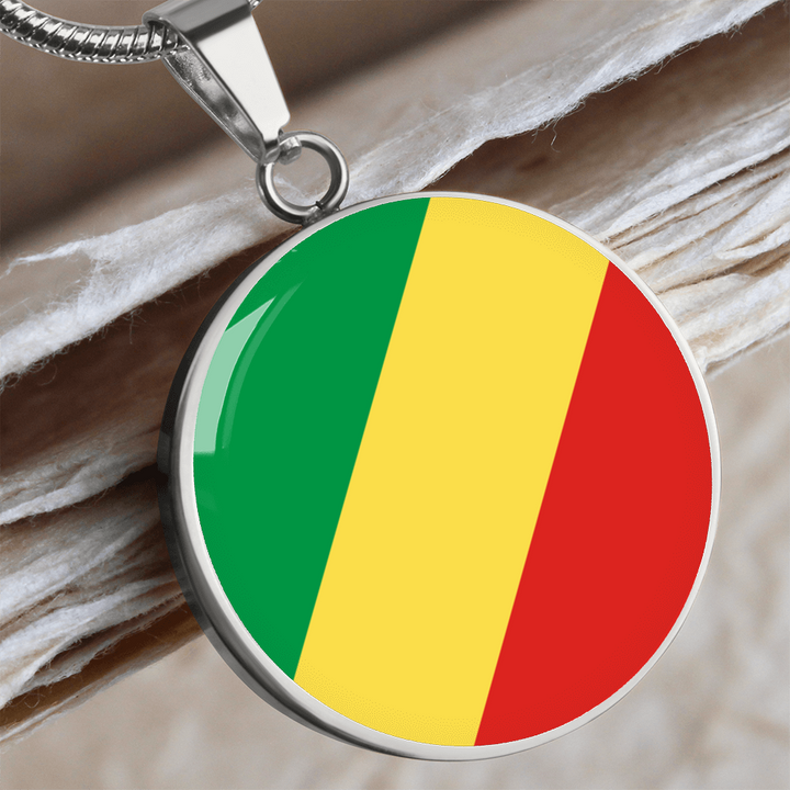 Republic of the Congo Flag Pendant Necklace