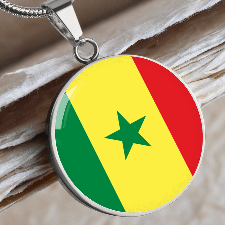 Senegal Flag Pendant Necklace