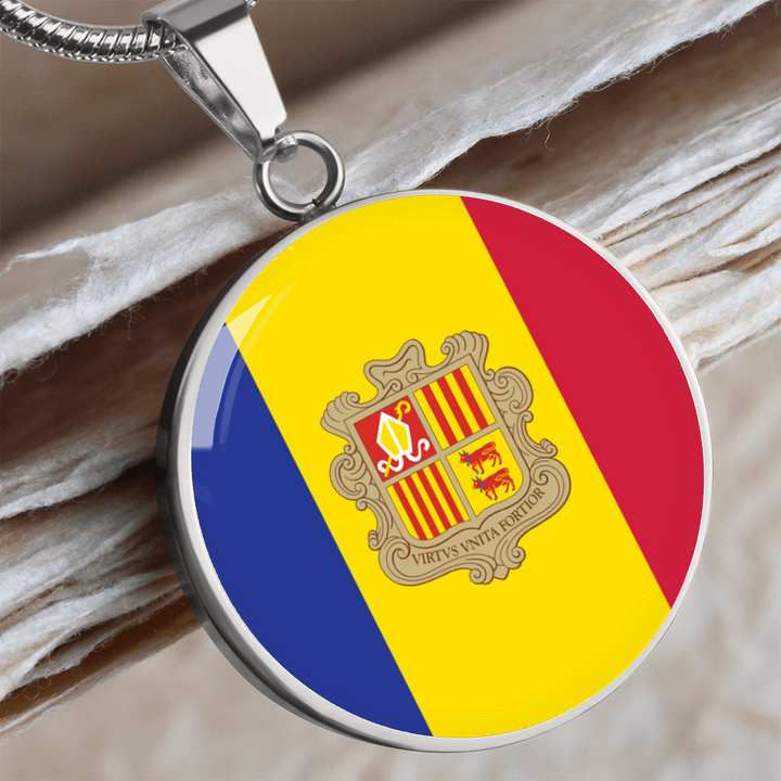Andorra Flag Pendant Necklace