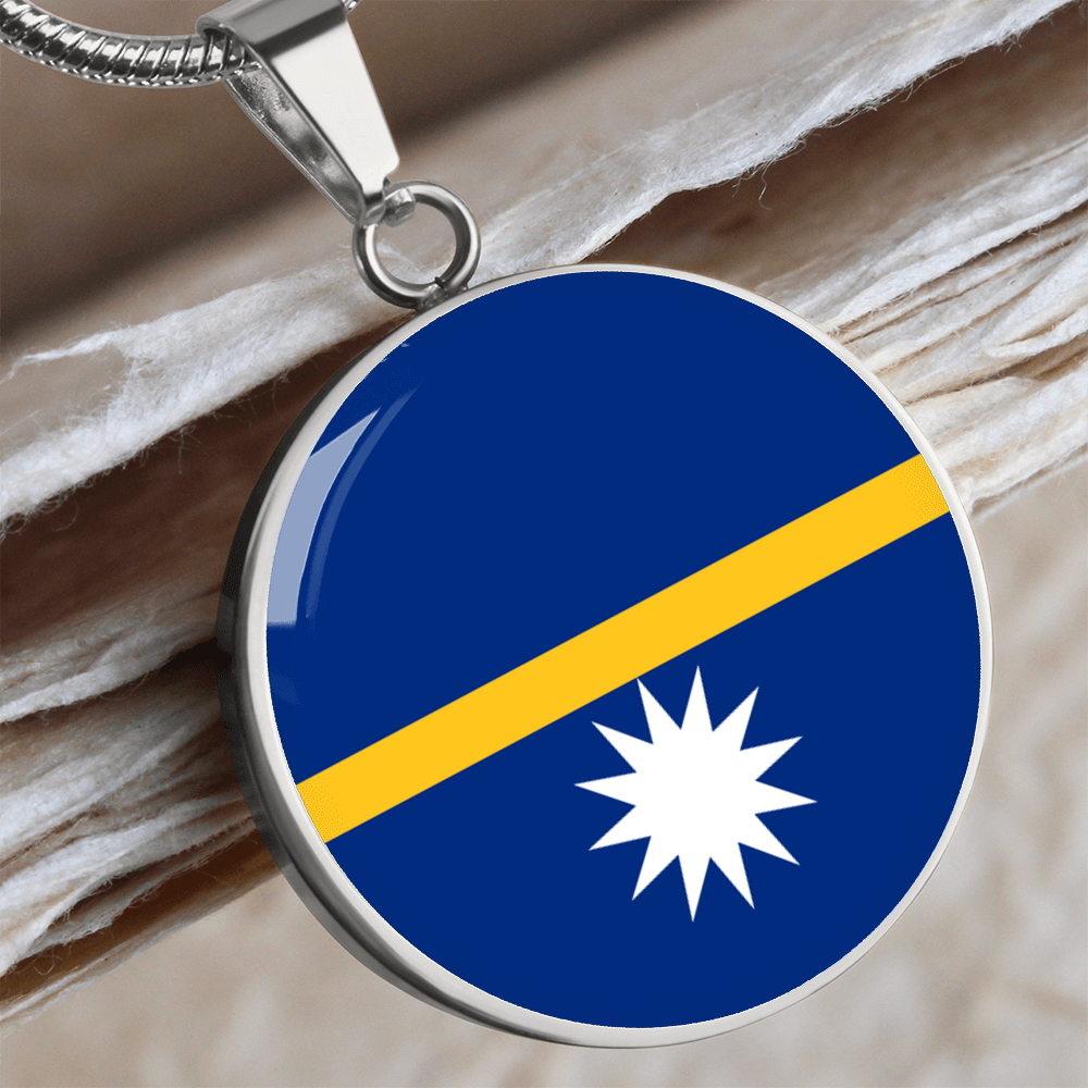 Nauru Flag Pendant Necklace
