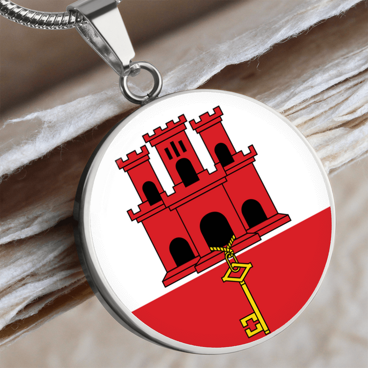 Gibraltar Flag Pendant Necklace