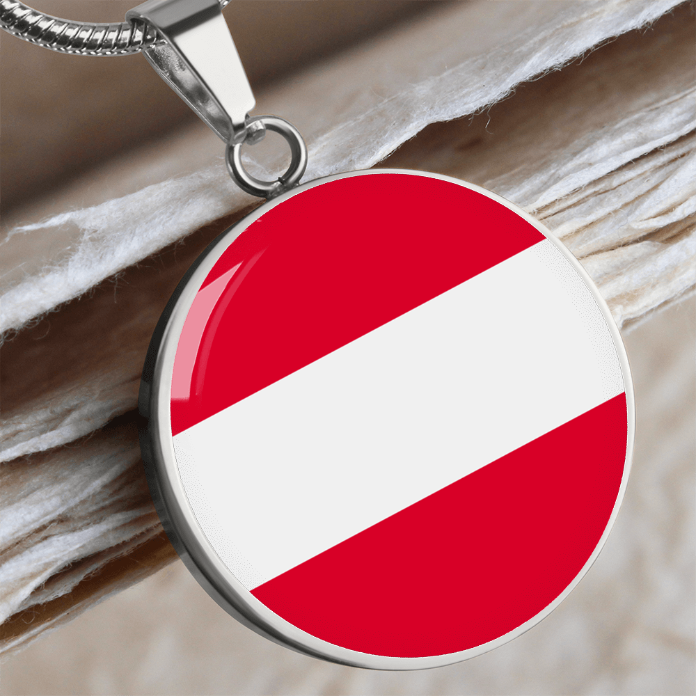 Austria Flag Pendant Necklace
