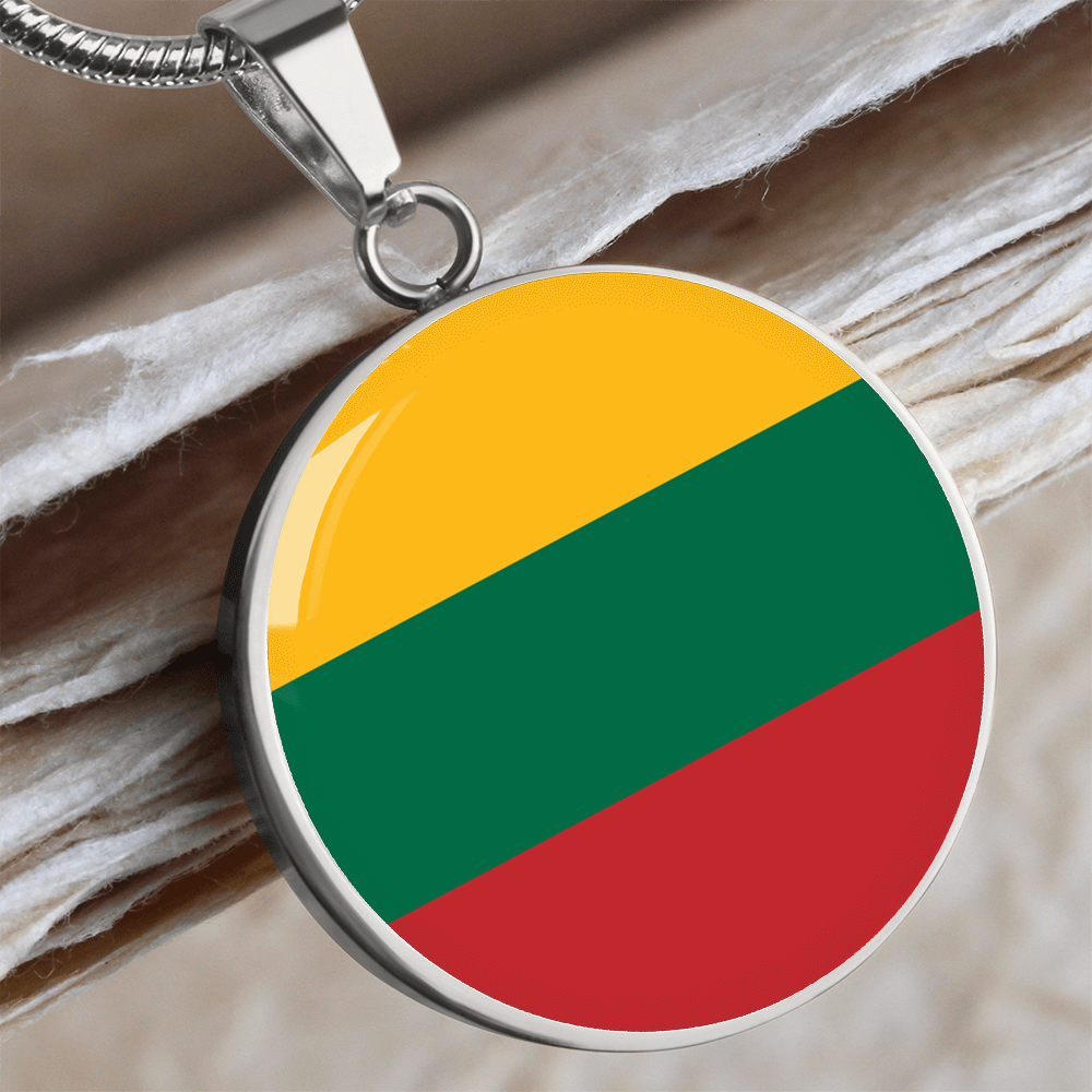 Lithuania Flag Pendant Necklace