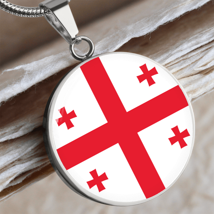 Georgia Flag Pendant Necklace