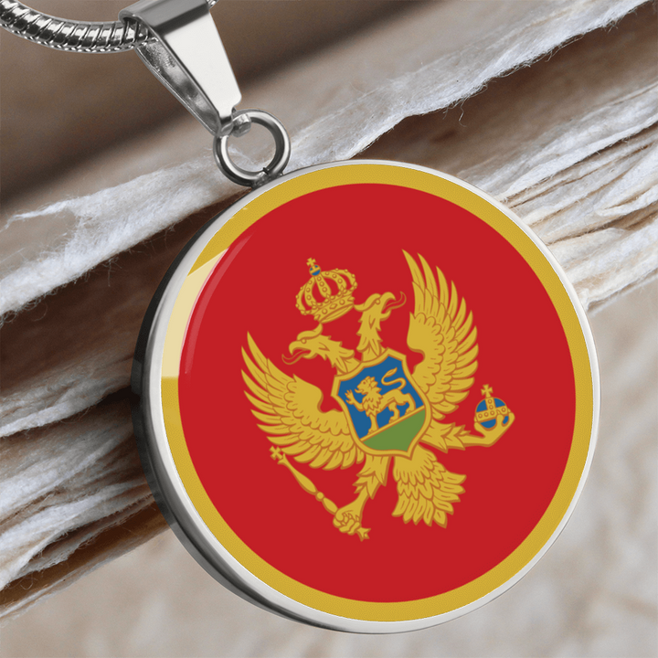 Montenegro Flag Pendant Necklace