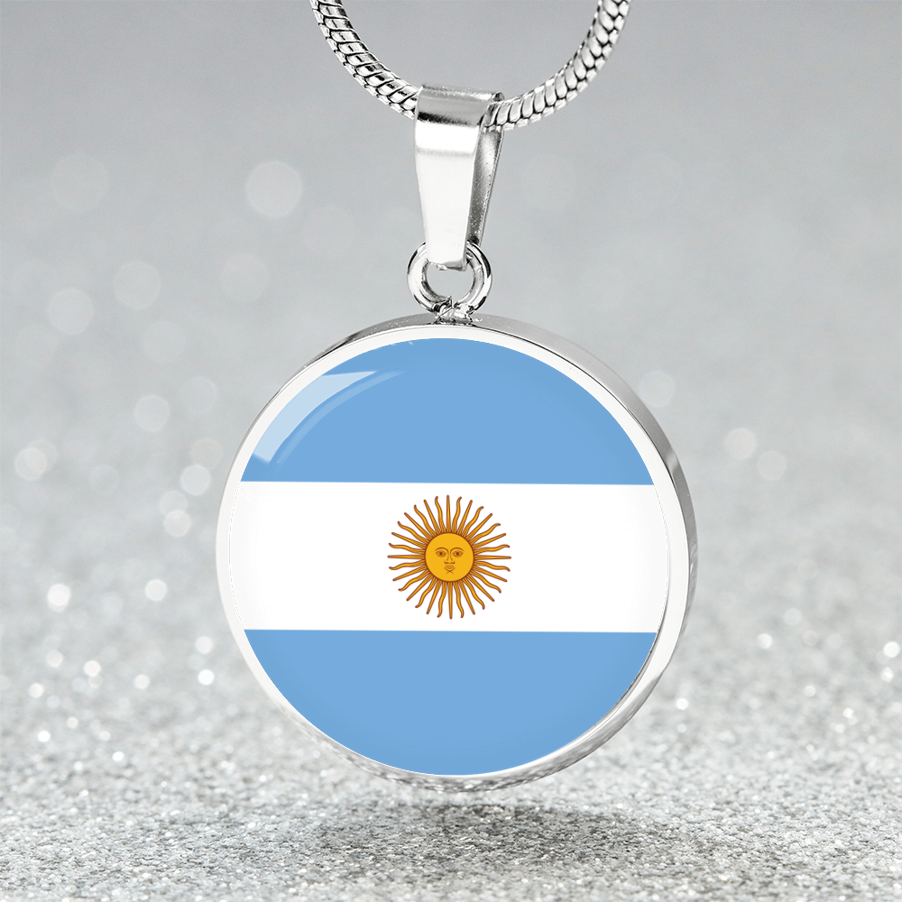 Argentina Flag Pendant Necklace