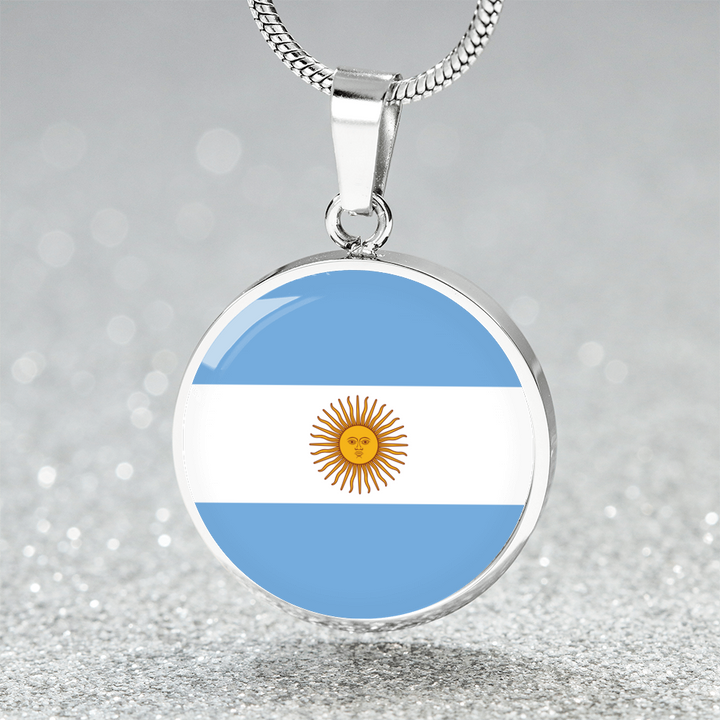 Argentina Flag Pendant Necklace