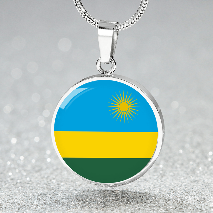 Rwanda Flag Pendant Necklace