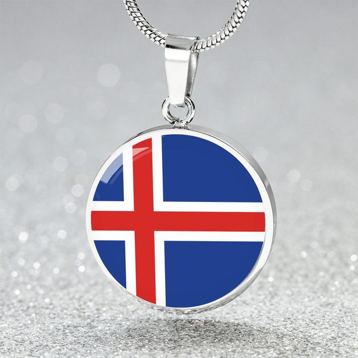 Iceland Flag Pendant Necklace