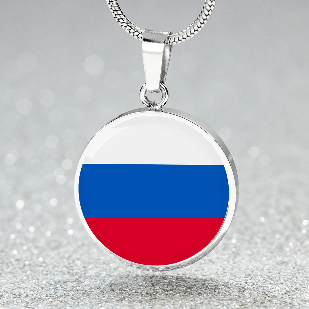 Russia Flag Pendant Necklace