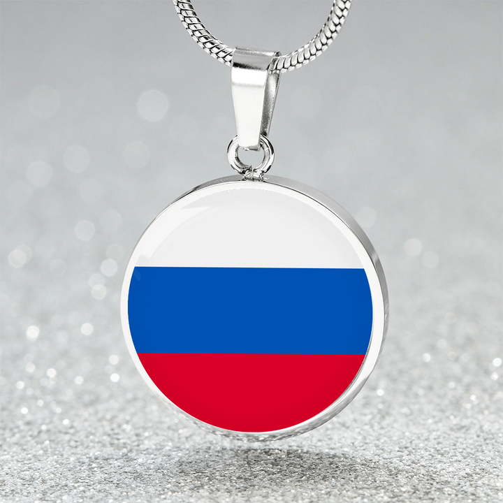 Russia Flag Pendant Necklace