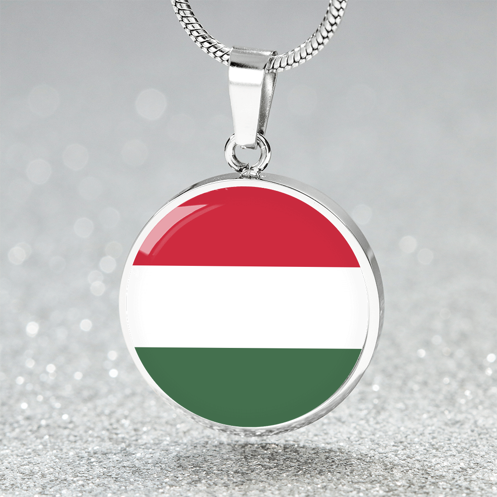 Hungary Flag Pendant Necklace