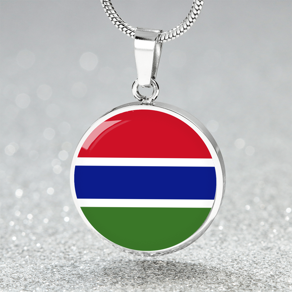 Gambia Flag Pendant Necklace