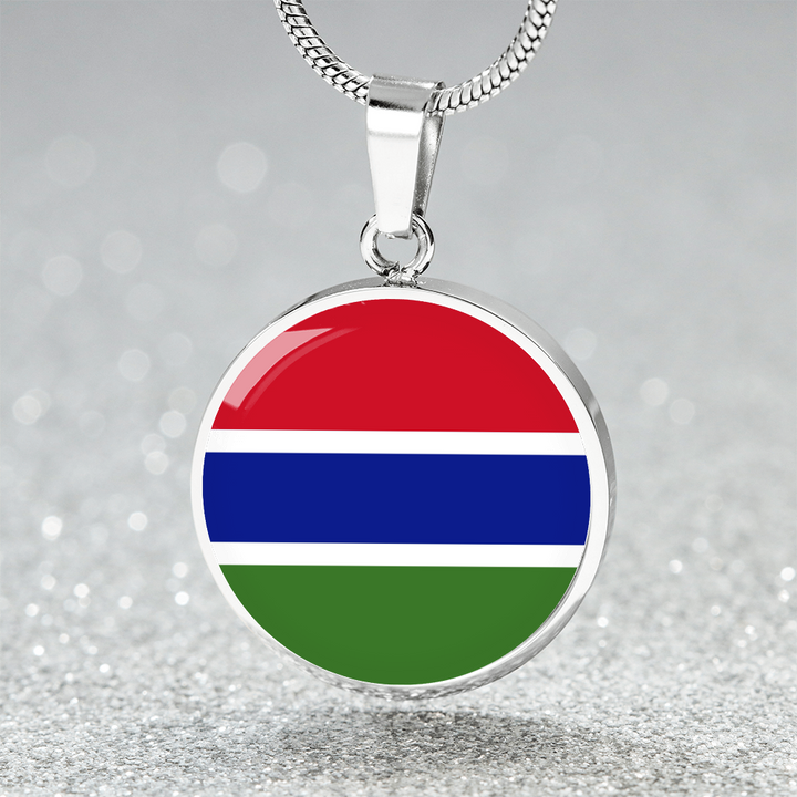 Gambia Flag Pendant Necklace
