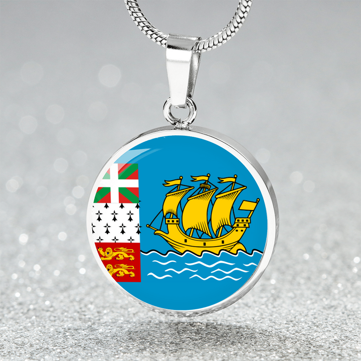 Saint-Pierre and Miquelon Flag Pendant Necklace
