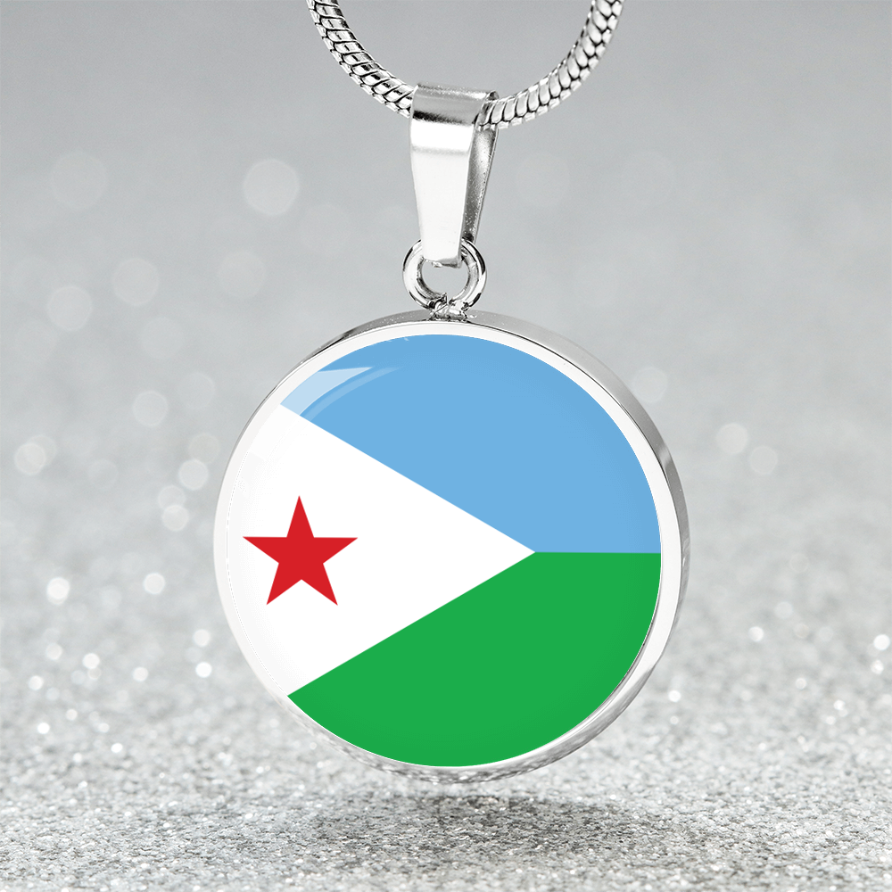 Djibouti Flag Pendant Necklace