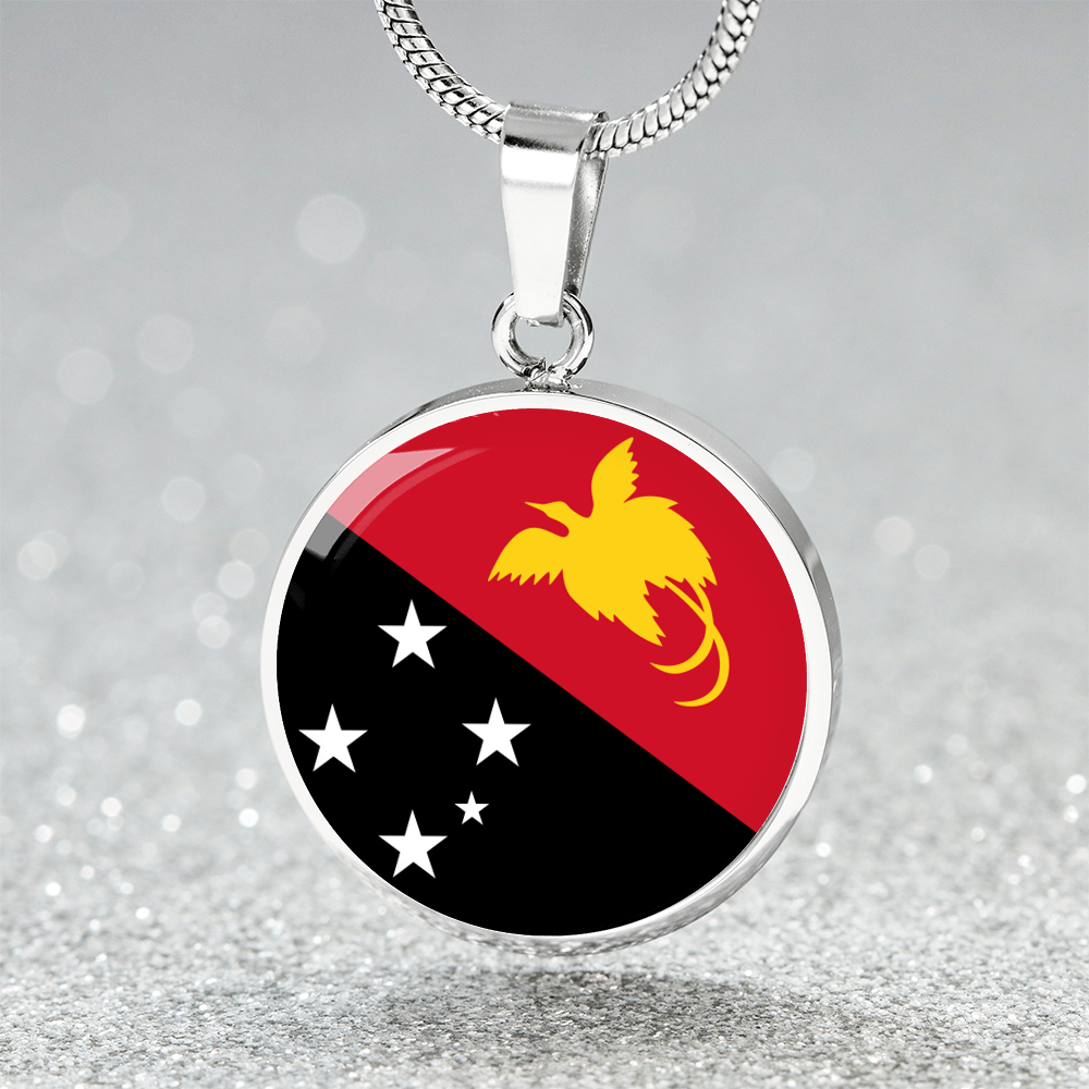 Papua New Guinea Flag Pendant Necklace