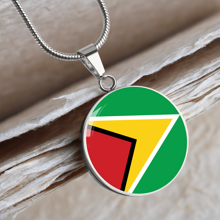 Guyana Flag Pendant Necklace