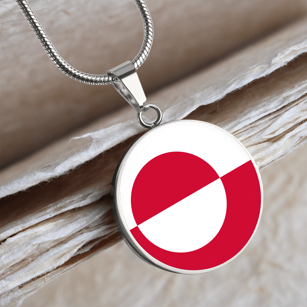 Greenland Flag Pendant Necklace