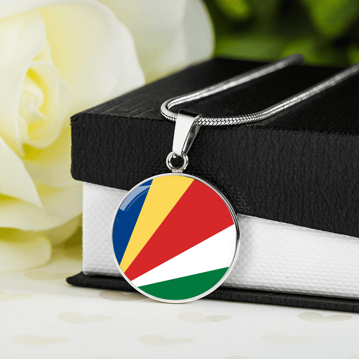 Seychelles Flag Pendant Necklace