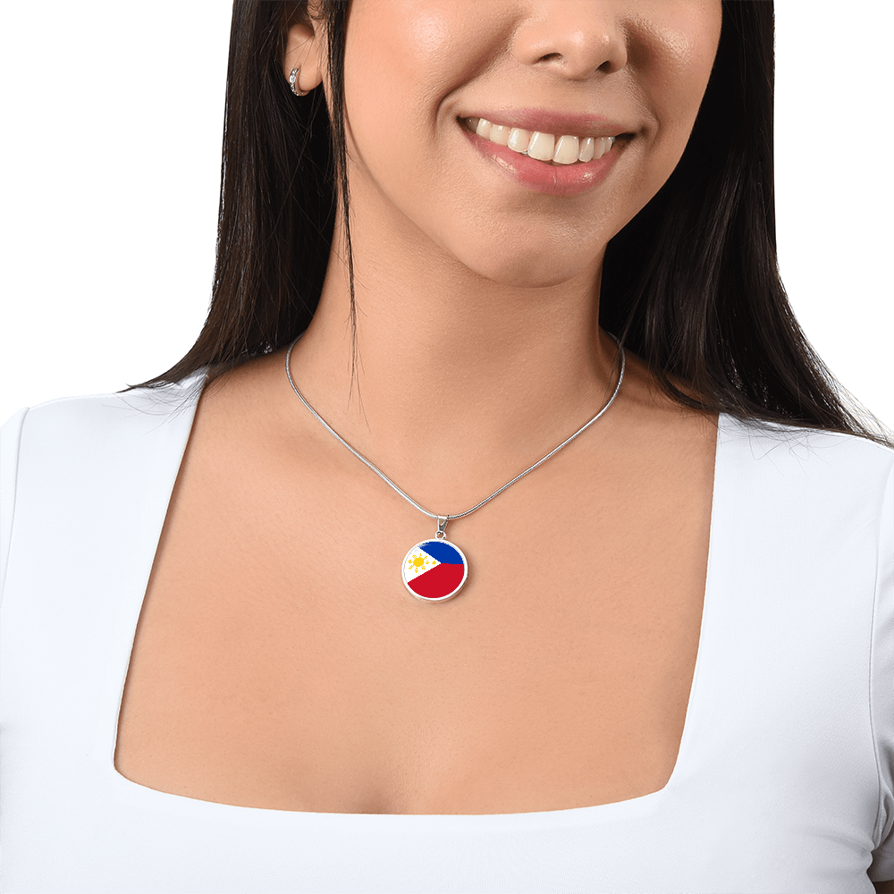 Philippines Flag Pendant Necklace