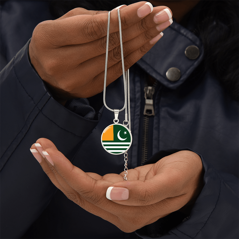 Azad Kashmir Flag Pendant Necklace