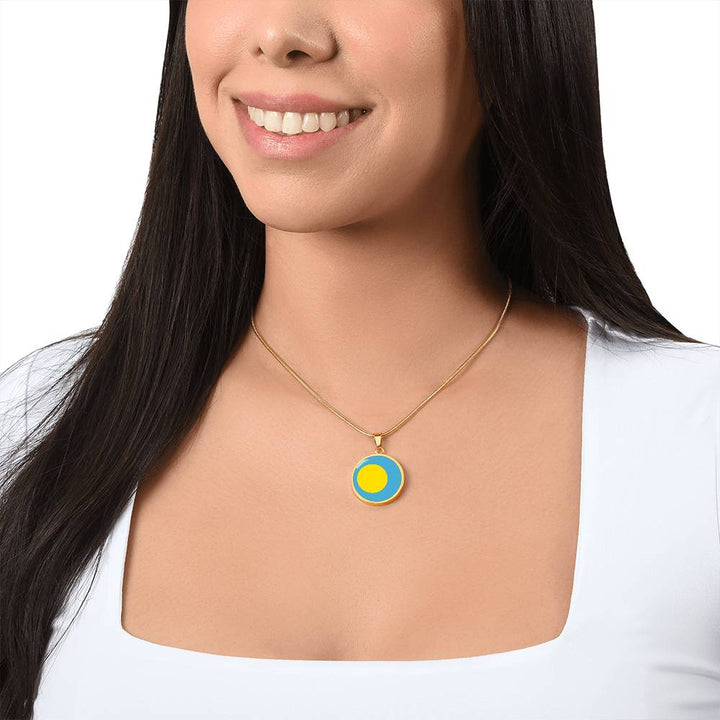 Palau Flag Pendant Necklace