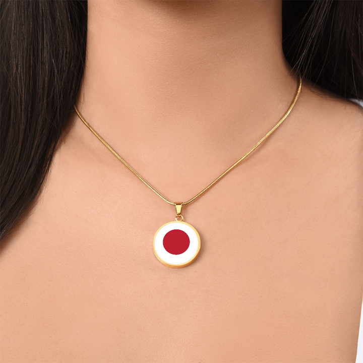 Japan Flag Pendant Necklace