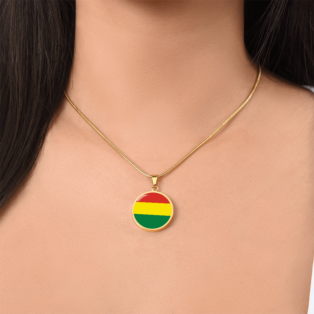 Bolivia Flag Pendant Necklace