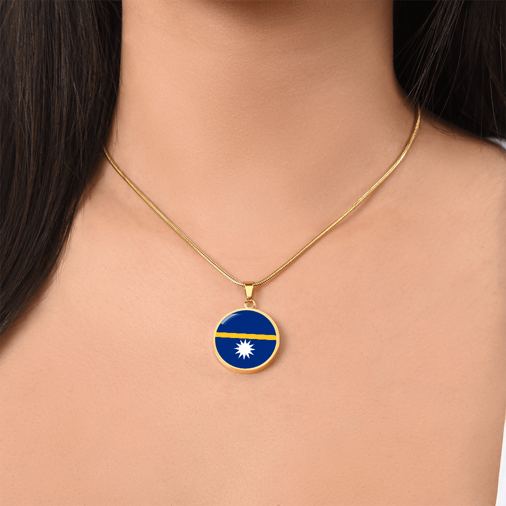 Nauru Flag Pendant Necklace