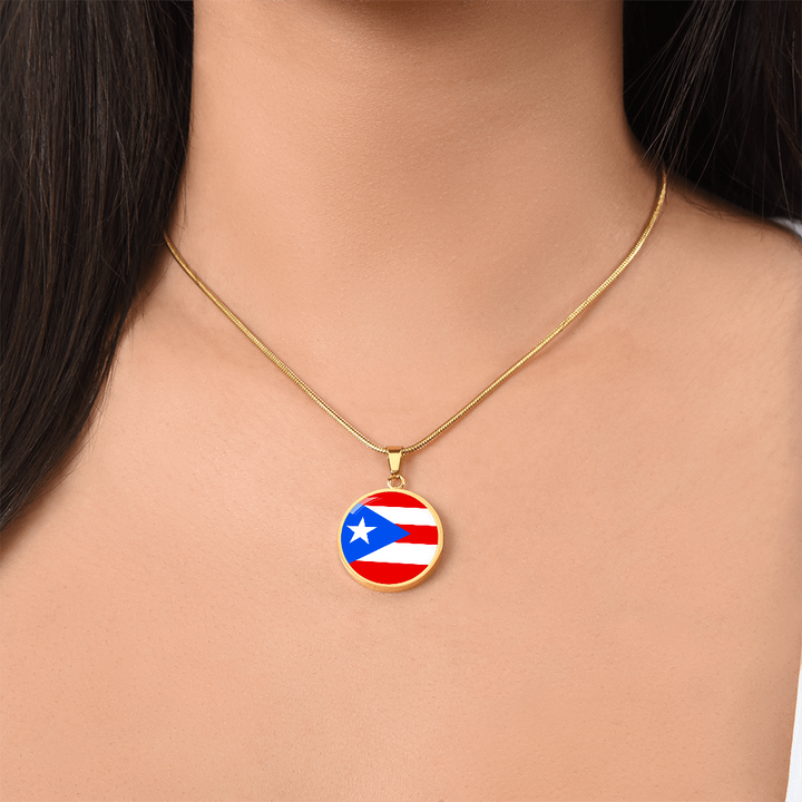 Puerto Rico Flag Pendant Necklace