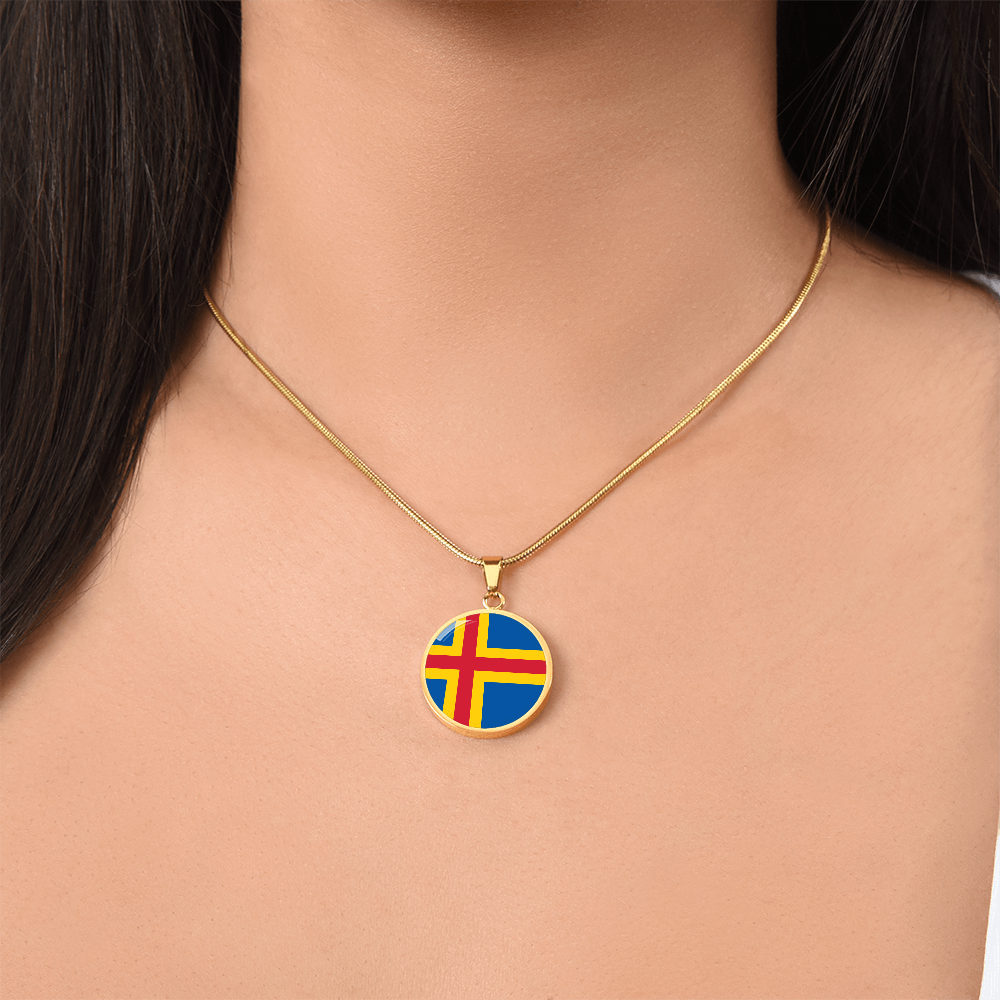 Åland Islands Flag Pendant Necklace