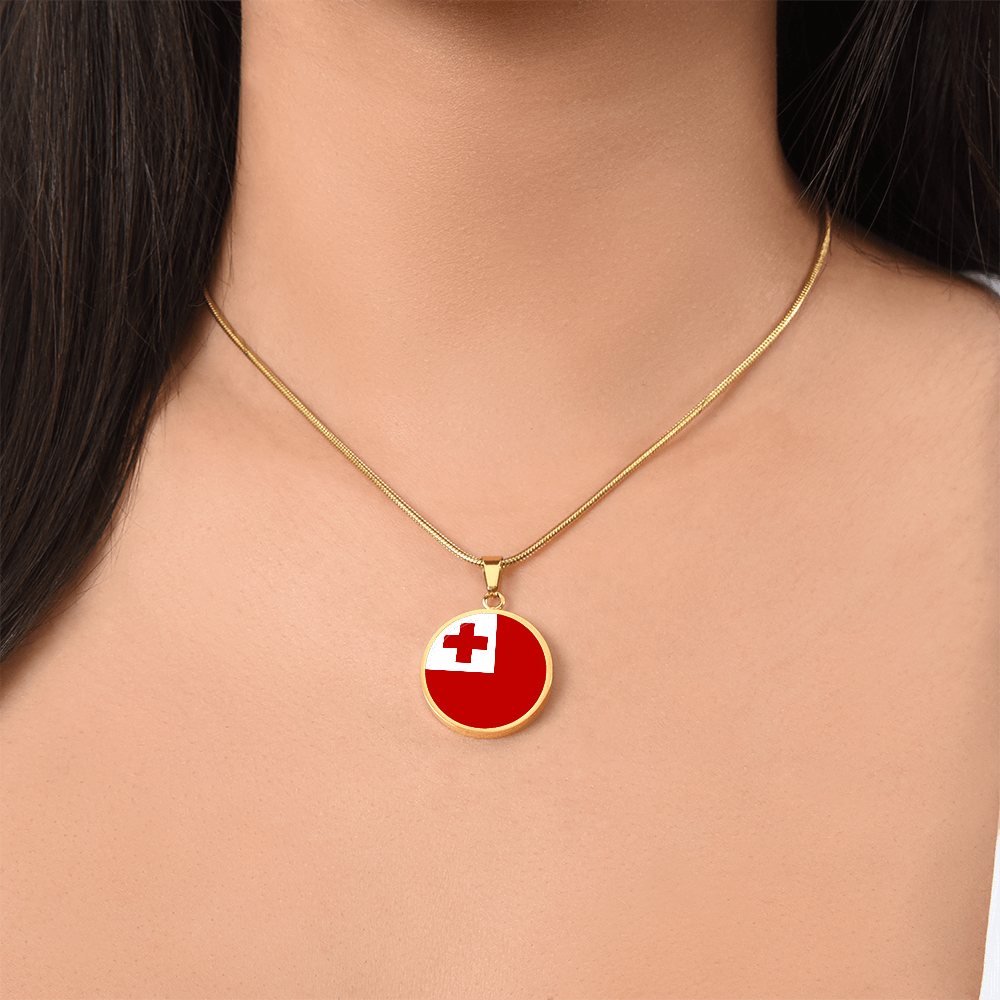 Tonga Flag Pendant Necklace