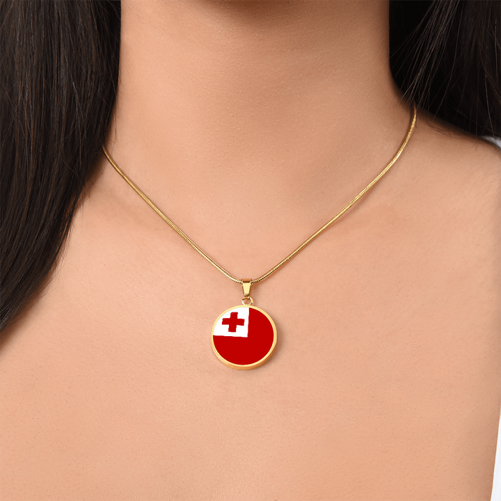 Tonga Flag Pendant Necklace