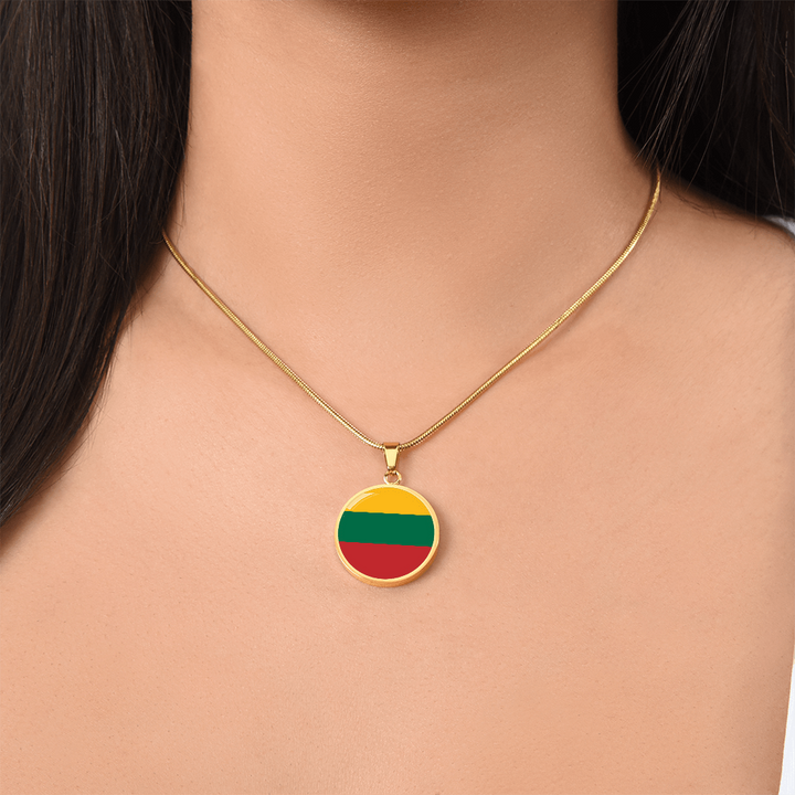 Lithuania Flag Pendant Necklace