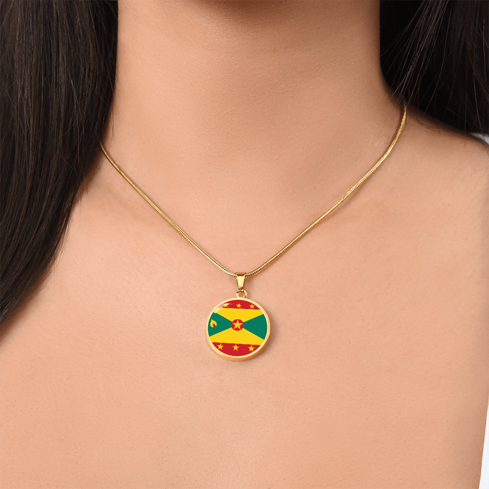 Grenada Flag Pendant Necklace