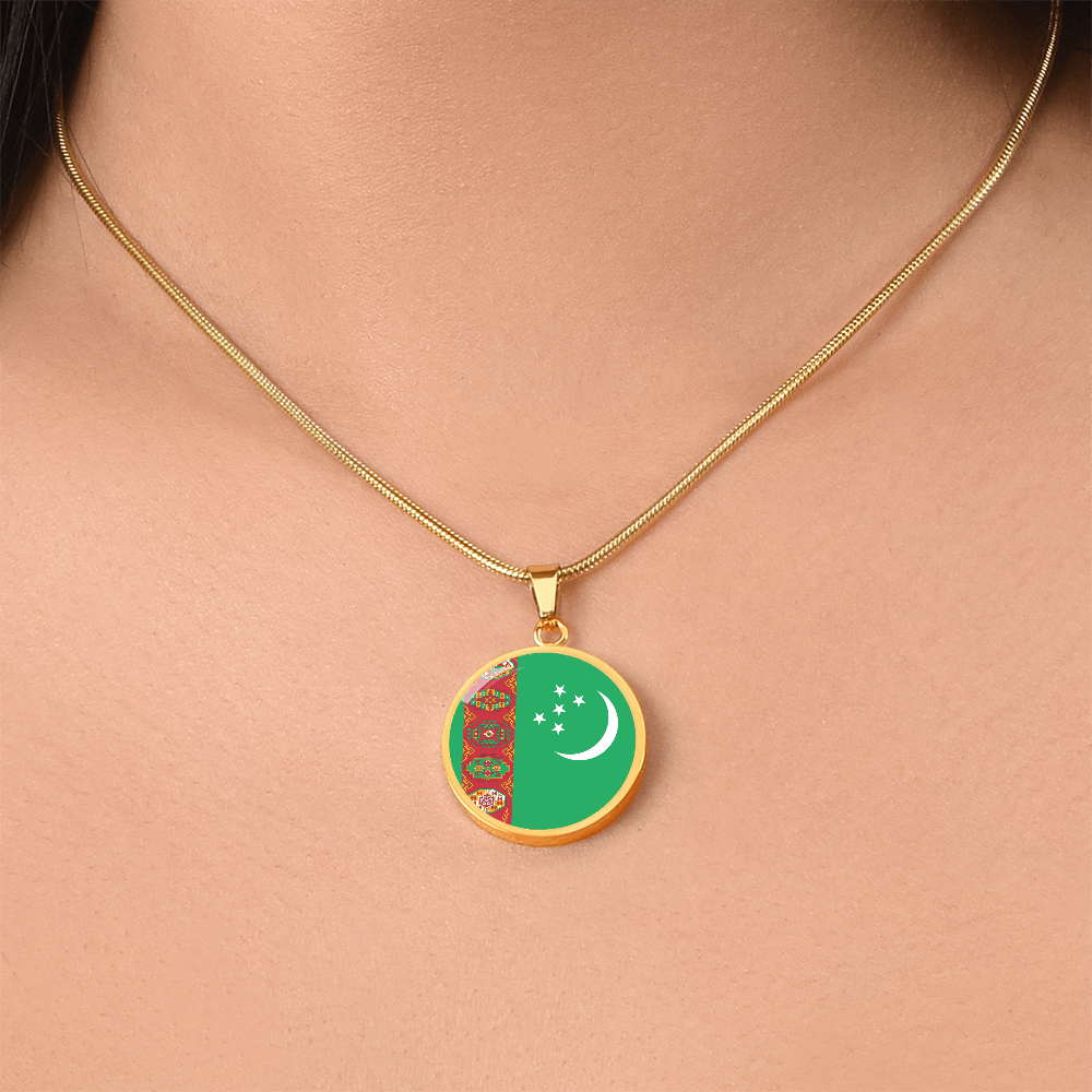 Turkmenistan Flag Pendant Necklace