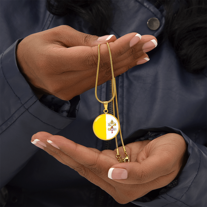 Vatican City Flag Pendant Necklace