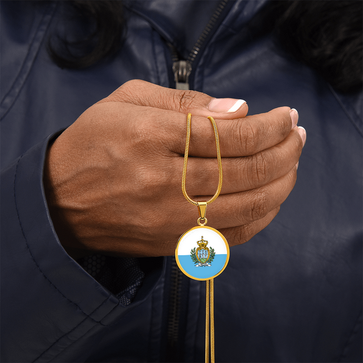 San Marino Flag Pendant Necklace