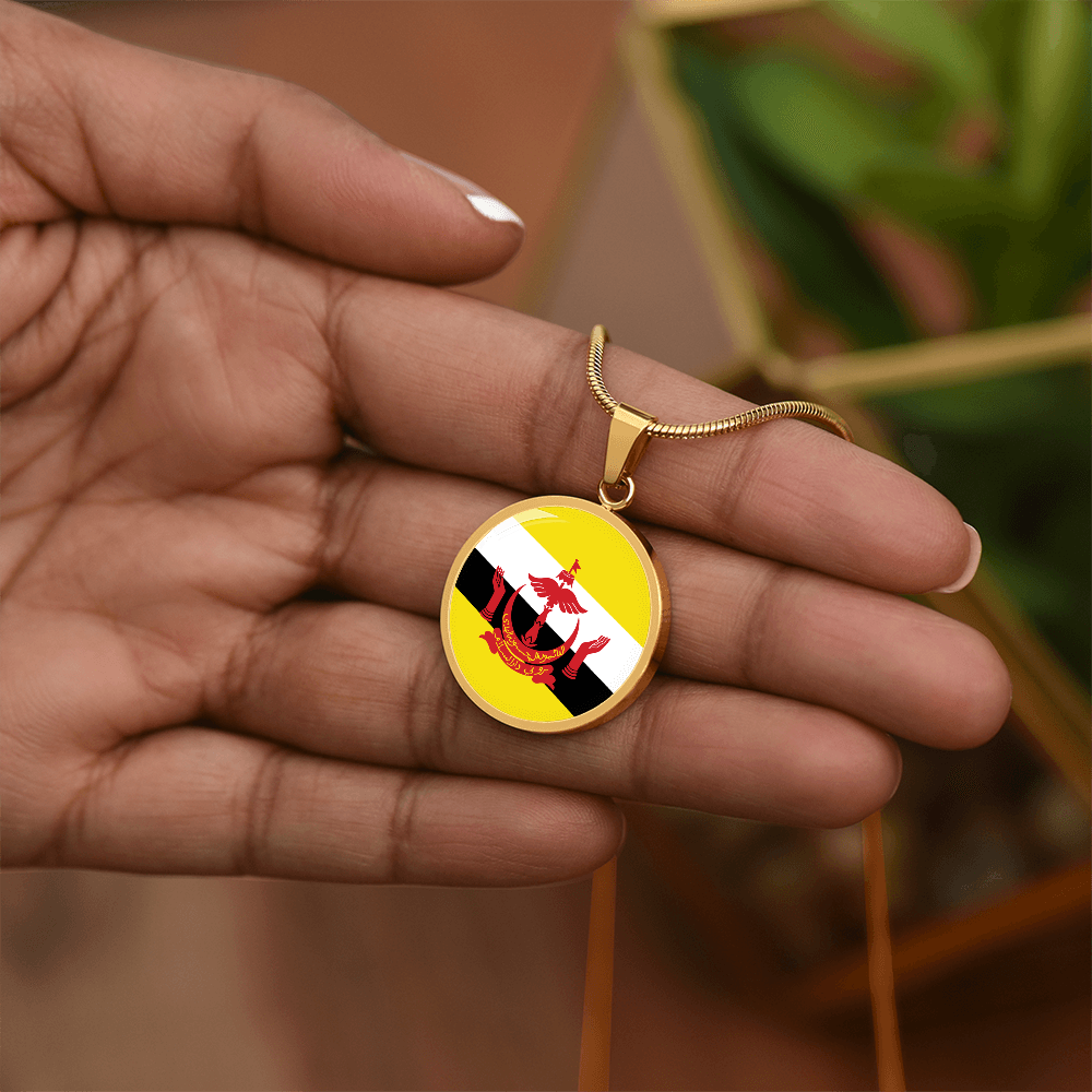 Brunei Flag Pendant Necklace