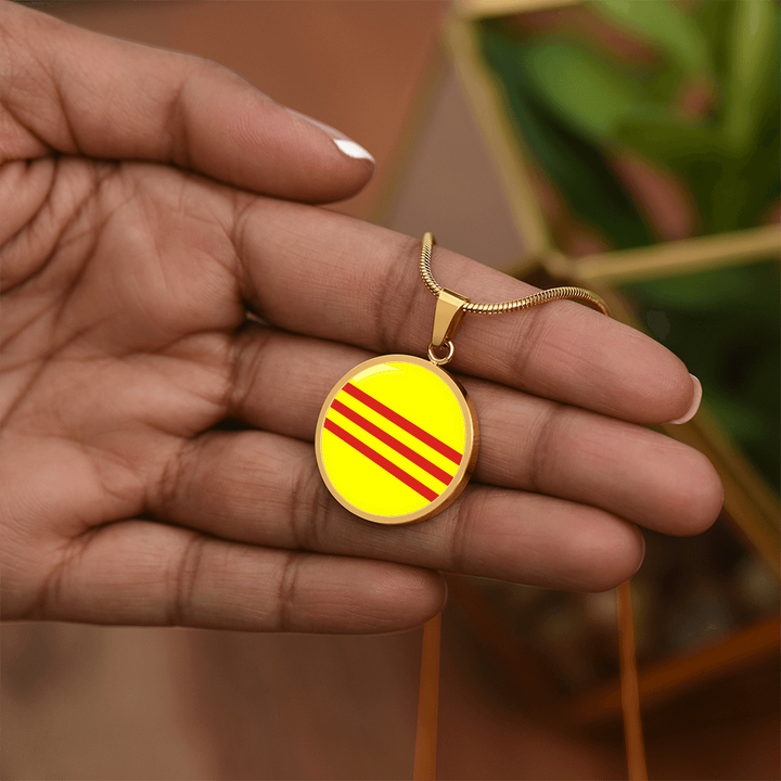 South Vietnam Flag Pendant Necklace