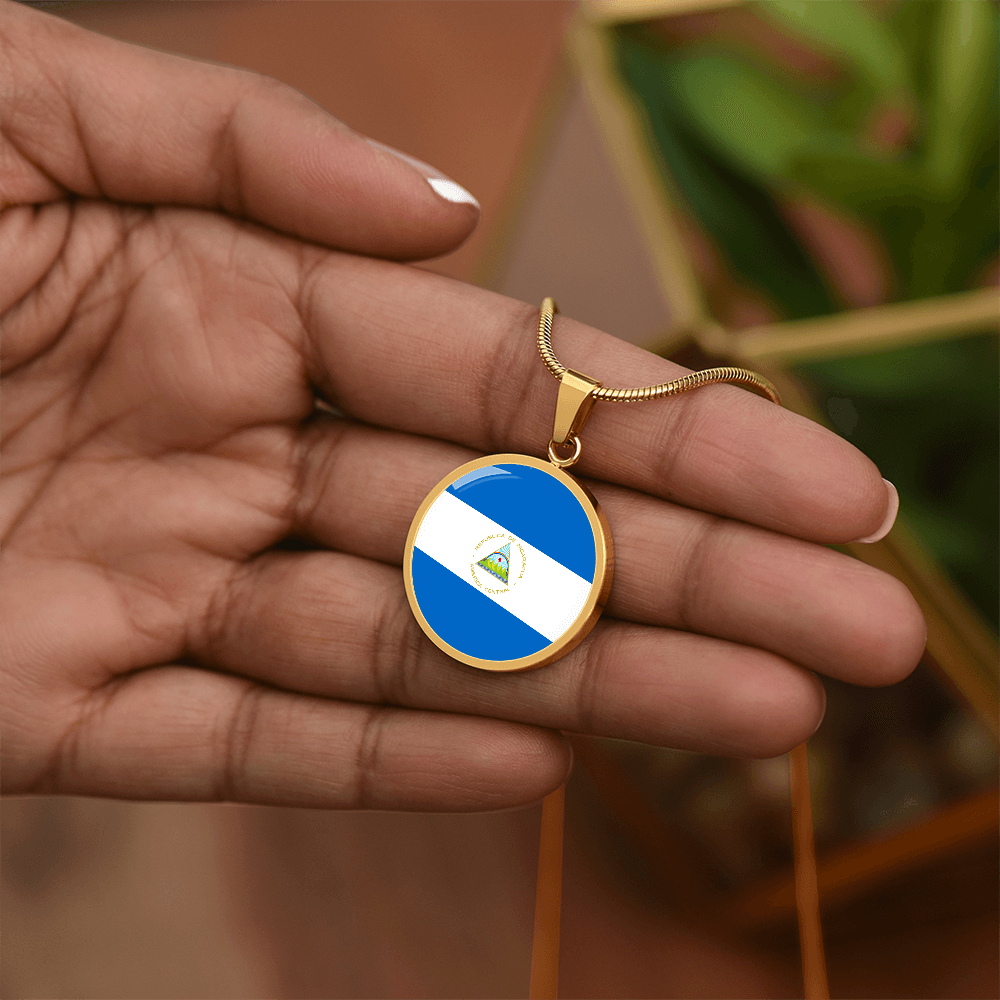 Nicaragua Flag Pendant Necklace