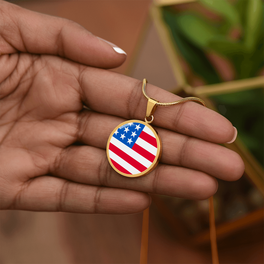 United States Flag Pendant Necklace