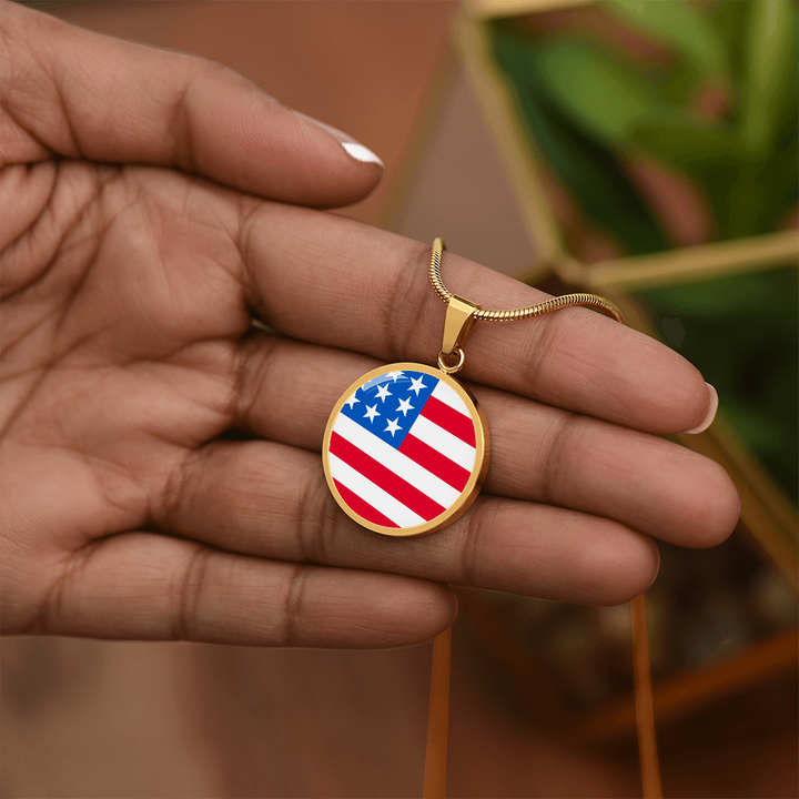 United States Flag Pendant Necklace