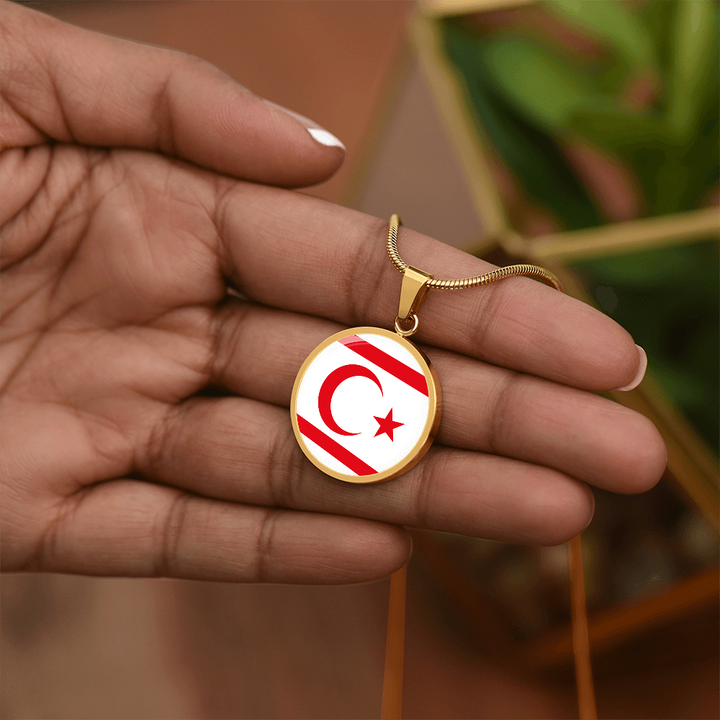 Turkish Republic of Northern Cyprus Flag Pendant Necklace