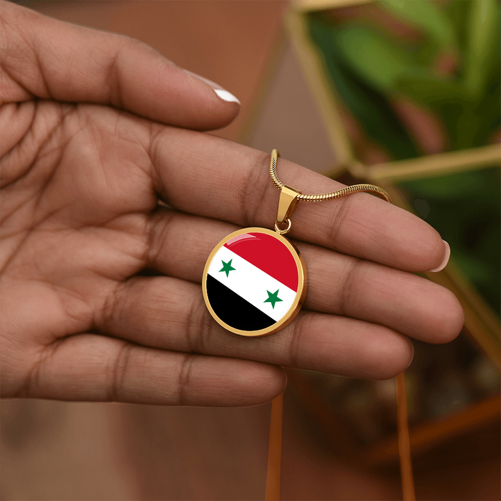 Syria Flag Pendant Necklace