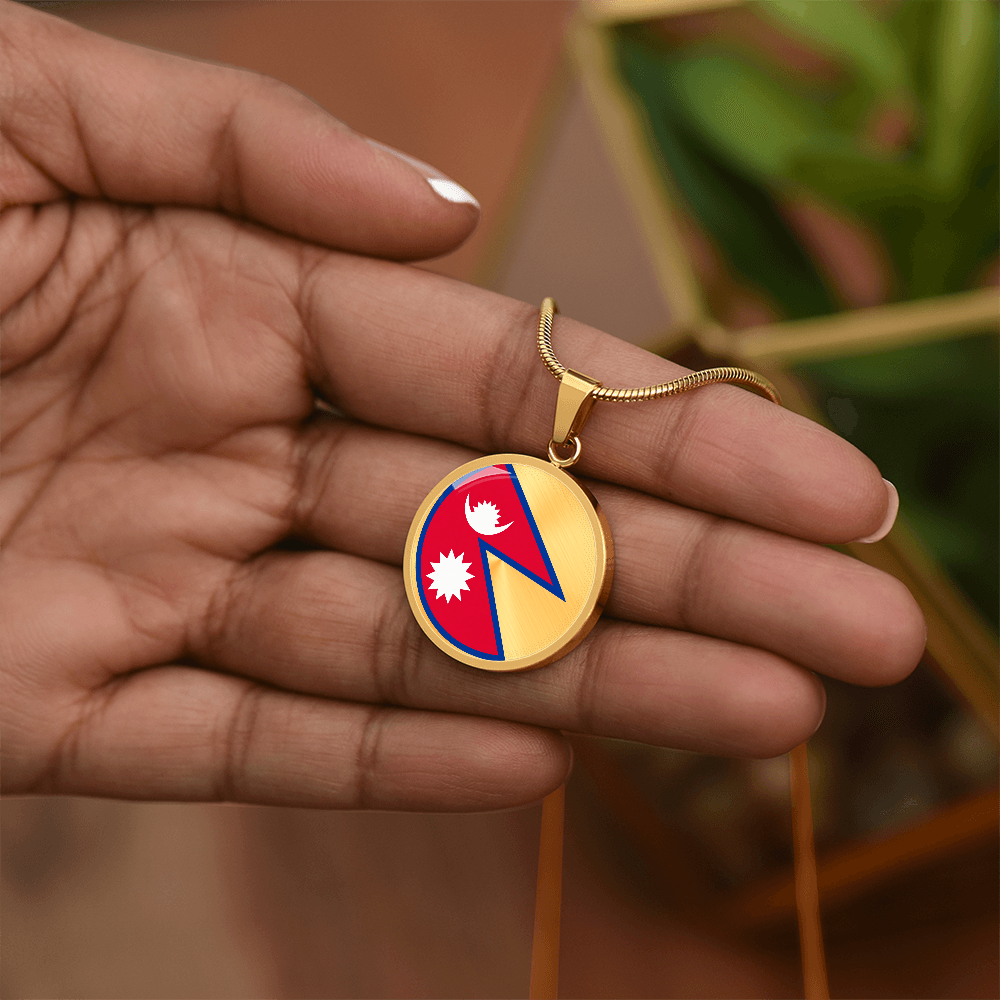 Nepal Flag Pendant Necklace