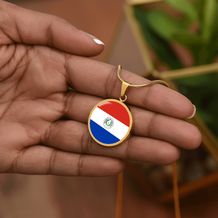 Paraguay Flag Pendant Necklace