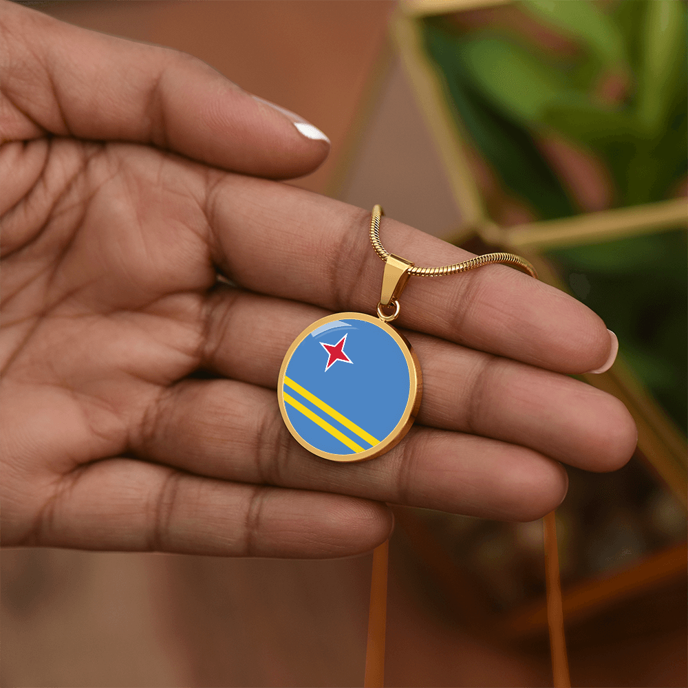 Aruba Flag Pendant Necklace