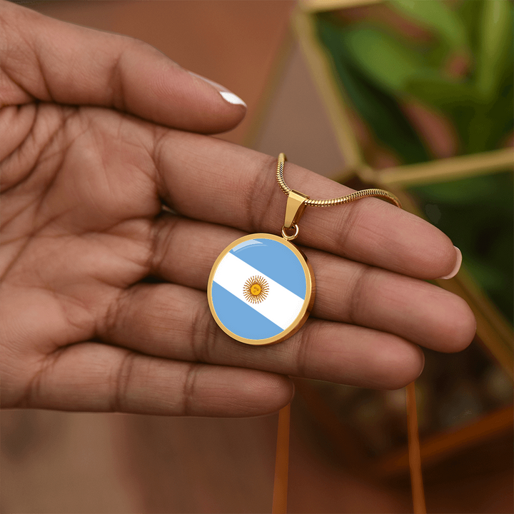 Argentina Flag Pendant Necklace
